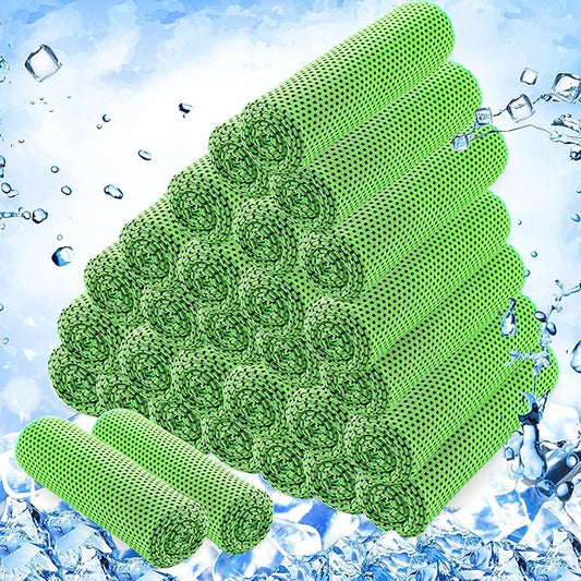 Hosuly 30 Pack Cooling Towels, 40"x12" Ice Breathable Soft Chilly Sweat Rag Microfiber Workout Rags for Gym Cooling Towels for Neck and Face for Yoga Golf Sport Running-FlexoryFit