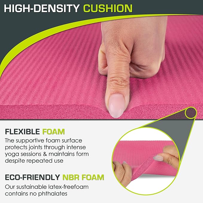 ProsourceFit Extra Thick Yoga Knee Pad and Elbow Cushion 15mm (5/8”) Fits Standard Mats for Pain Free Joints in Yoga, Pilates, Floor Workouts-FlexoryFit