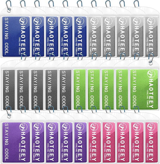 Cooling Towels Pack of 30, 40"*12" Neck Cool Towel Bulk, Cold Towels for Neck and Face, Cooling Rags Sports Towel for Hot Weather, Running, Soccer, Yoga, Gym, Golf-FlexoryFit