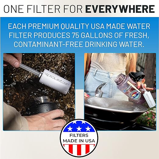 Epic Water Filters Nalgene OG Water Bottle with Filter, USA Made, BPA Free, Removes 99.99% Tap Water Contaminants, Forever Chemicals, LeClair Art, 48 oz