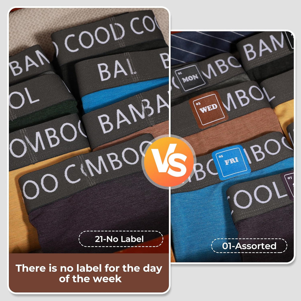 BAMBOO COOL Men's Ultra ComfortSoft Underwear, Moisture Wicking & Breathable No Ride Up Boxer Briefs with Fly, Multipack