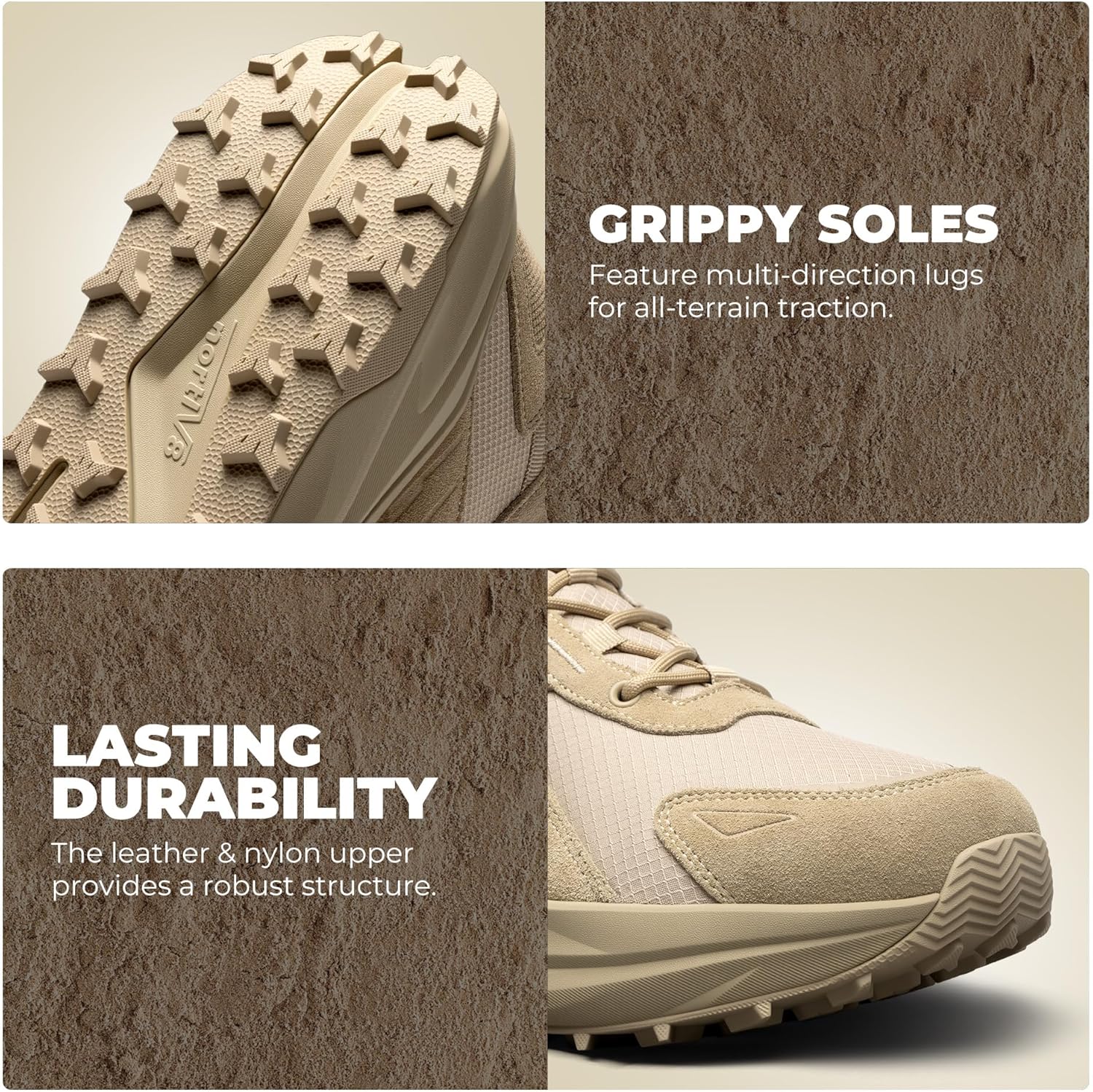 NORTIV 8 Men's Wide Toe Box Hiking Boots Low Drop Waterproof Outdoor Trekking Camping Shoes for Plantar Fasciitis Bunion Katahdin