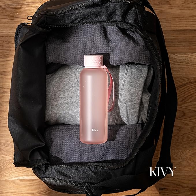KIVY Slim Water Bottle 22oz [BPA FREE] - Small Drinking Waterbottle - Tritan Bottle Without Straw for School, Sport & Travel - Drinking Bottle Dishwasher Safe-FlexoryFit