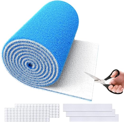MERV 8 Air Vent Filters, 16" x 140"Cut to Fit Air Filter Material (100+ Filters),Electrostatic Triple Vent Filter for Floor, Ceiling, HVAC & RV Vents, Includes 48 Adhesive Hook Tape