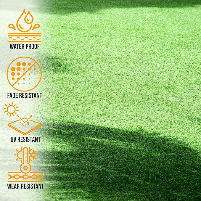 Ottomanson Artificial Turf Golf Hitting Mat 3' x 12' Indoor/Outdoor Waterproof Synthetic Fake Grass for Putting Practice Baseball Football Sports Gym Backyard, Custom Size 2' up to 30'