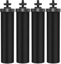 NSF/ANSI 42&372 Certified Water Filter，Gravity Water Filter Replacement for Berkey® BB9-2® Black Purification Elements and Berkey® Gravity Filter System, 4 Pack
