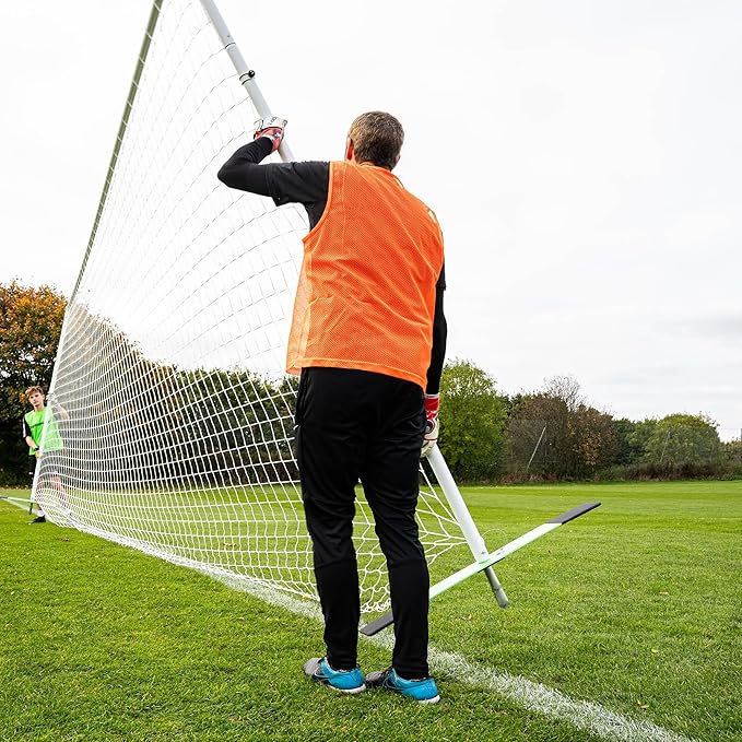 QUICKPLAY Pro Alu Training Frame - Flat Soccer Goal - Double-Sided Design - Durable Aluminum Construction - Base and Ground Stake for Multi-Surface - Available 2 Sizes Full Size Goal