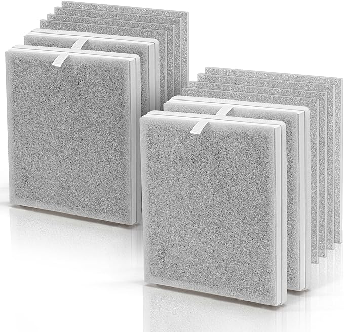 PEAIRFIL Filter Replacement Compatible with Pure Enrichment Air Filter PureZone 3-in-1 PEAIRPLG, Part# PEAIRFIL, 3-Stage Filtration, 2 High-Efficiency Main Filters+8 Extra Pre-Filters