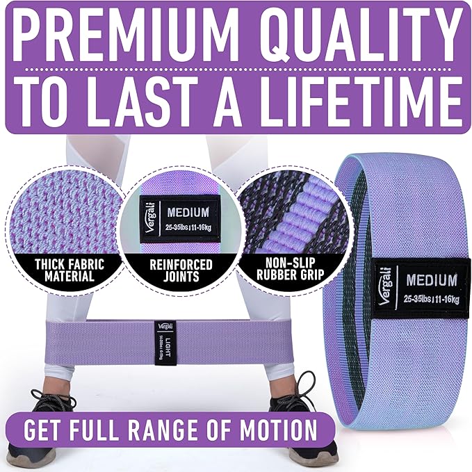 Resistance Bands for Working Out with Workout Bands Guide. 4 Booty Bands for Women Men Fabric Elastic Bands for Exercise Bands Resistance Bands for Legs Bands for Working Out Hip Thigh Glute Bands Set-FlexoryFit