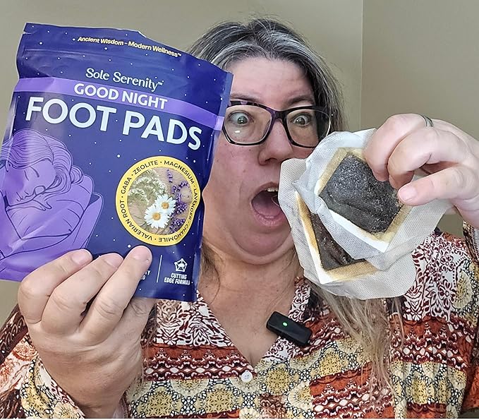 Sole Serenity Foot Pads - Zeolite Mineral, Ginger Root, Wormwood, Bamboo Vinegar, Foot Spa for Tired Feet (Good Night - 2 Pack)