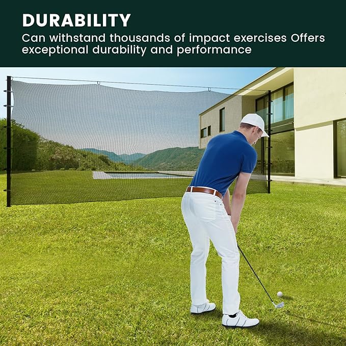 Sports Netting,Hitting Net with 33Feet Nylon Rope for Golf, Baseball, Hockey, Soccer, LAX and More