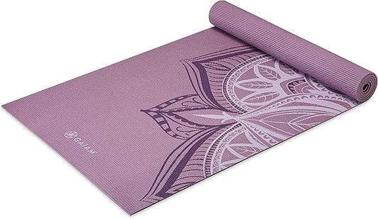 Gaiam Yoga Mat - Premium 5mm Print Thick Non Slip Exercise & Fitness Mat for All Types of Yoga, Pilates & Floor Workouts (68" x 24" x 5mm)-FlexoryFit