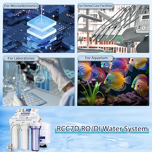 iSpring RCC7D 75 GPD Reverse Osmosis/Deionization Water Filter System, Removes TDS, Chlorine, Fluoride, Lead, and More, Fits Under Sink, 1 Year Warranty