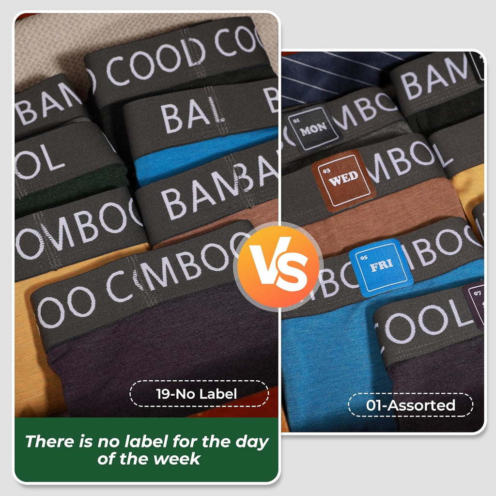BAMBOO COOL Men's Ultra ComfortSoft Underwear, Moisture Wicking & Breathable No Ride Up Boxer Briefs with Fly, Multipack