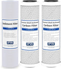 IPW Industries Inc. - Krystal Pure KR10 RO System Replacement Filter Set - Carbon Block, Polypropylene, and Sediment Filters Included - 3 Pack