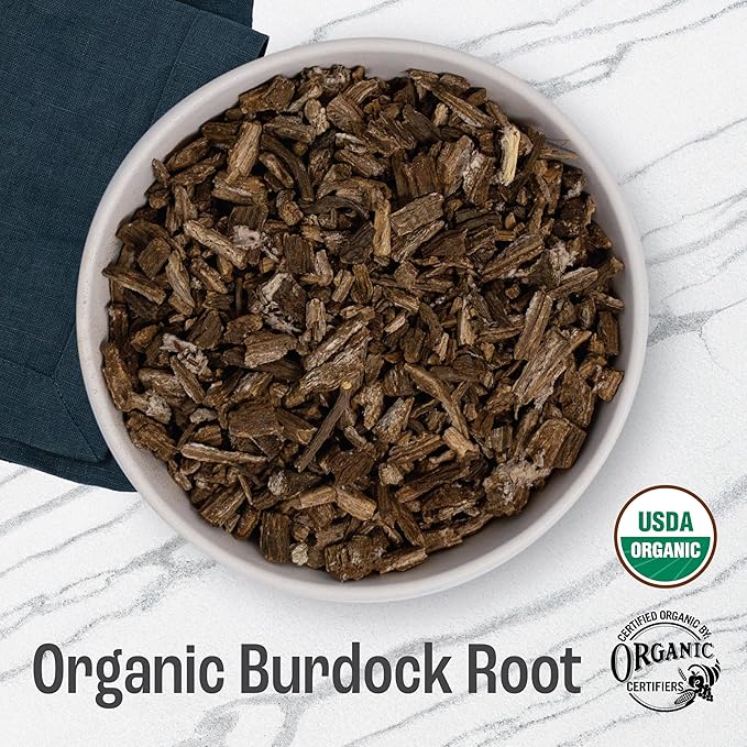 J Mac Botanicals, Organic Burdock Root Tea (16 oz), Certified USDA Organic Burdock Root herb, fresh dried herb from Eastern Europe-FlexoryFit