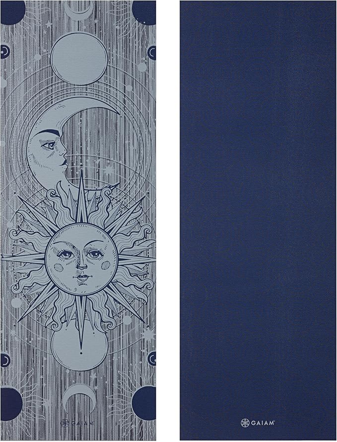 Gaiam Yoga Mat - Premium 6mm Print Reversible Extra Thick Non Slip Exercise & Fitness Mat for All Types of Yoga, Pilates & Floor Workouts (68" x 24" x 6mm Thick)-FlexoryFit