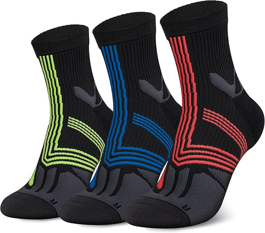 Hylaea Quarter Athletic Running Socks No Blister, Cushion Moisture Wicking Socks for Cycling Sport-FlexoryFit