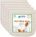Nut Milk Bag| Cheesecloth Bags| Commercial Grade Reusable| Almond Milk Multi Purpose Strainer| Cloth Bags for Tea/Yogurt/Juice/Wine/Soup/Herbs| Washable 100% Unbleached Cotton| 5 Pieces Big 14"X 14"