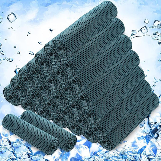 Hosuly 30 Pack Cooling Towels, 40"x12" Ice Breathable Soft Chilly Sweat Rag Microfiber Workout Rags for Gym Cooling Towels for Neck and Face for Yoga Golf Sport Running-FlexoryFit