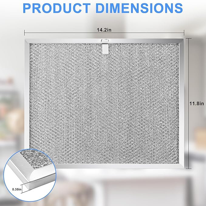 4 Pcs BPS1FA30 Range Hood Grease Filter 11-3/4" x 14-1/4" x 3/8" Multi-layer Aluminum Mesh - Fit for Bro.an Nu.Tone Allure Range Hood Filter,Replaces 99010299 BPS2FA30 99010305 by TOMOON