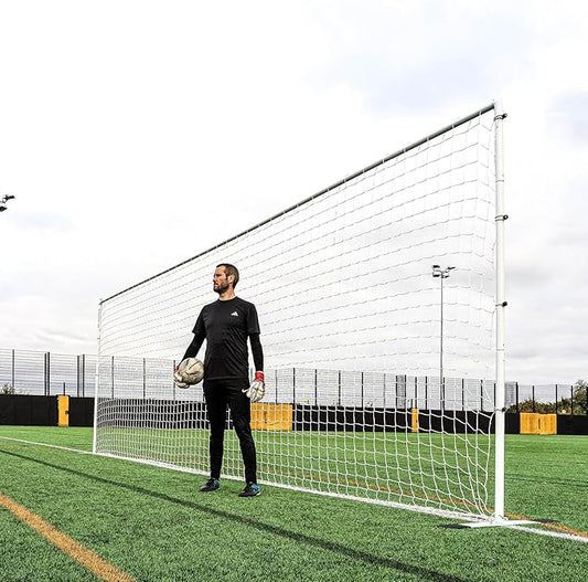 QUICKPLAY Pro Alu Training Frame - Flat Soccer Goal - Double-Sided Design - Durable Aluminum Construction - Base and Ground Stake for Multi-Surface - Available 2 Sizes Full Size Goal