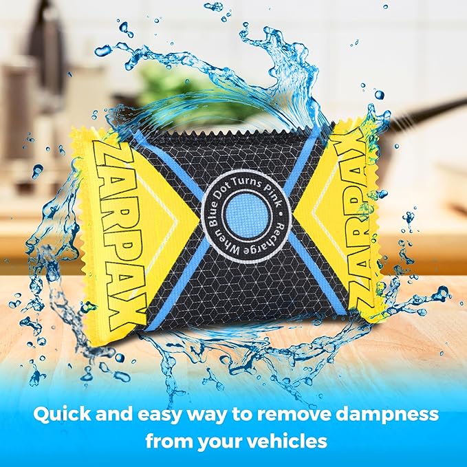 4.4 oz/125g Rechargeable Desiccant Packs Dehumidifier Bag - 6 Pack - Moisture Absorbers For Safes, Car, Bathroom, Storage - Moisture Remover Eliminates Humidity - Reusable Desiccant Bags