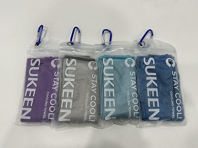 Sukeen 12 Pack Cooling Sports Towel Bulk (40"x12"), Quick-Drying Neck Cooling Wraps, Soft & Breathable Microfiber Ice Towel for Athletes, Sports Fitness Enthusiasts in Gym, Workers in Outdoor Summer-FlexoryFit