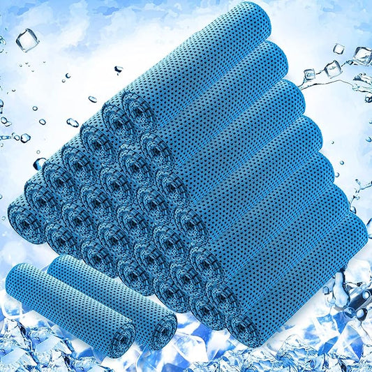 Hosuly 30 Pack Cooling Towels, 40"x12" Ice Breathable Soft Chilly Sweat Rag Microfiber Workout Rags for Gym Cooling Towels for Neck and Face for Yoga Golf Sport Running-FlexoryFit