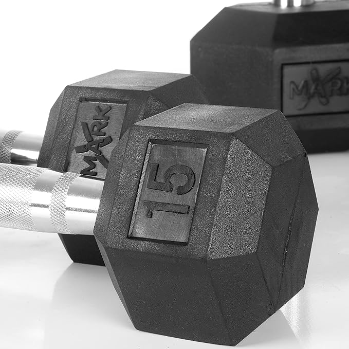 XMARK Dumbbell Set with Rack, Weights Dumbbells, Multiple Free Weights and Horizontal Storage for Home Gym Strength Training, Storage Rack Color Options-FlexoryFit