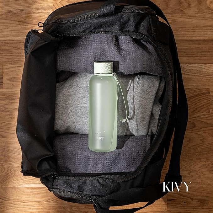 KIVY Slim Water Bottle 22oz [Lightweight & Shatterproof] - Small Drinking Waterbottle - Tritan Bottle Without Straw for School, Sport & Travel - Drinking Bottle Dishwasher Safe, BPA Free-FlexoryFit