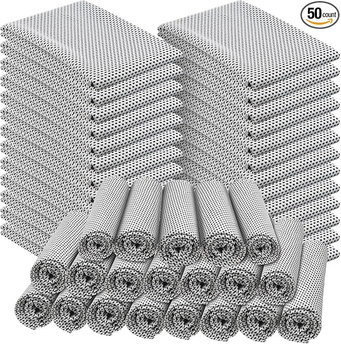 Shellwei 50 Pcs Cooling Towel 40 x 12 Inch Microfiber Workout Towels Breathable Chilly Towel Ice Cool Cold Towels Bulk Fast Drying Absorbent Sweat Rag for Neck Yoga Sports Golf Gym-FlexoryFit
