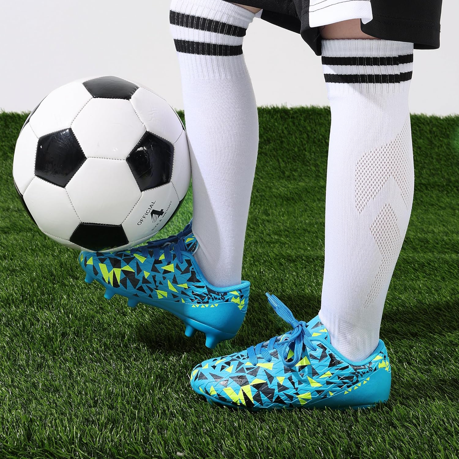 DREAM PAIRS Boys Girls Soccer Cleats Youth Firm Groud Athletic Outdoor Trainning Football Shoes for Little/Big Kid