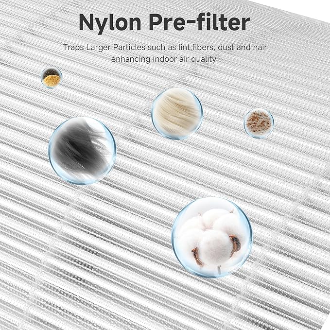 4 Packs AC400 Replacement Filter Compatible with Purivortex AC400 Air Cleaner Purifier, 3-in-1 Main Filters and Activated Carbon Filter, White