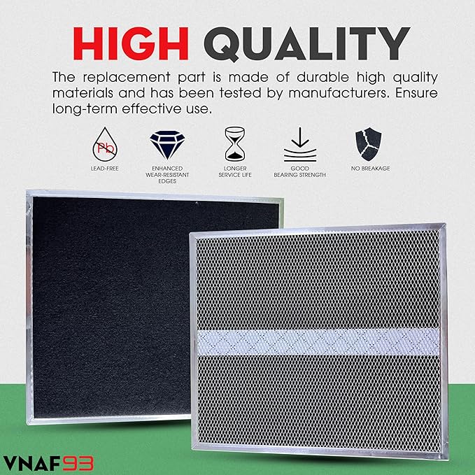 Upgraded For HPF30 Broan Range Hood Filters, Compatible With Broan Charcoal Filter HPF 30, Charcoal Filter 99010308 S97020466, 14.6” x 12.8” x 0.14” Traps Odors Type XC - 2 Pack