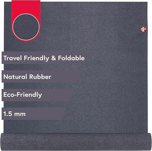 Manduka eKO SuperLite Yoga Mat - 1.5mm Natural Rubber | Foldable & Travel Friendly | Soft Textured Surface | Eco-friendly-FlexoryFit