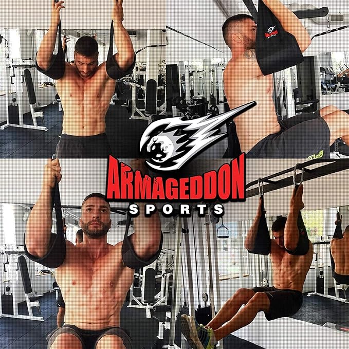 Premium Ab Slings Straps - Rip-Resistant Heavy Duty Pair for Pull Up Bar Hanging Leg Raiser Fitness - Ab Exercise Equipment, Superb Arm Padding for Abdominal Training Workout Equipment-FlexoryFit