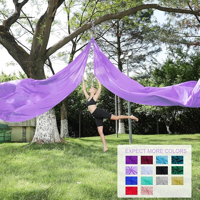 Aerial Silks 11 Yards Aerial Silks For Home Aerial Yoga Swing Aerial Yoga Hammock Swing Aerial Silk For Gymnastics-FlexoryFit