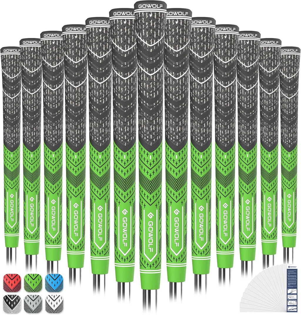 Gowolf Golf Grip Cord Rubber Multi-compound Golf Driver Irons Club Choose 13 Grips with 15pcs Tapes Or Full Kit choose one