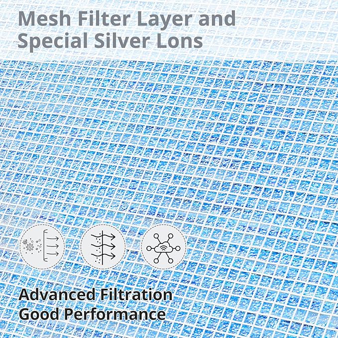 MK04 MG04JH Replacement Filters For MK04 MG04JH Air Purifier MK-04 HEPA Filter For Dust, Pet Dander, Smoke, Pollen for Home Large Room Up to 1095 Sq.Ft, Part No. MK04LX, 2 Pack