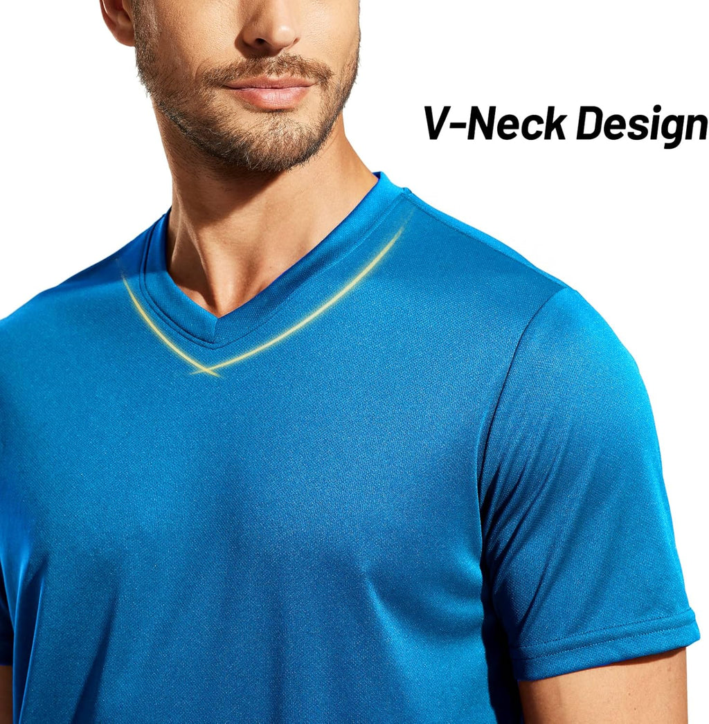 MIER Men's Quick Dry Workout Shirts Moisture Wicking Running Athletic Performance T-Shirts Recycled Polyester Top Tee