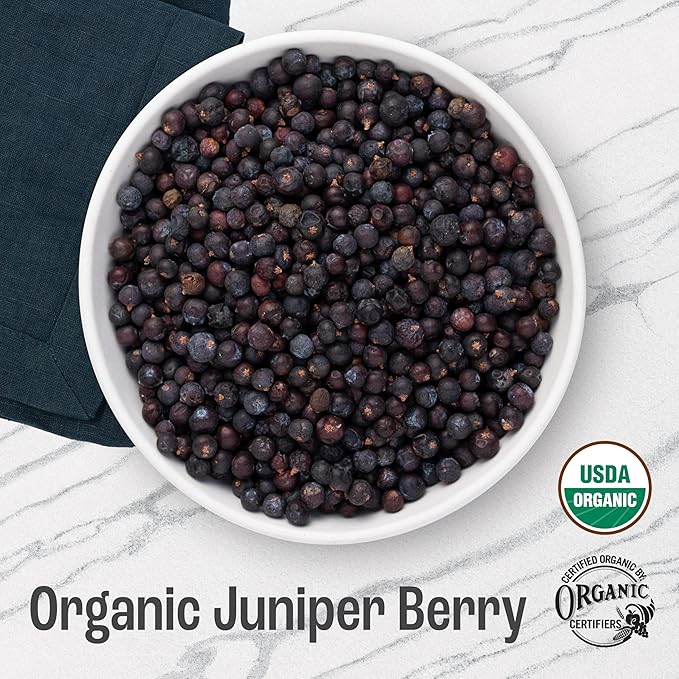 J MAC BOTANICALS, Organic Whole Juniper Berries, Certified USDA Organic, juniper for herbal infusions, seasoning beef, pork, turkey brine, soups, cocktail bombs-FlexoryFit