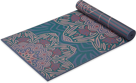 Gaiam Yoga Mat - Premium 6mm Print Reversible Extra Thick Non Slip Exercise & Fitness Mat for All Types of Yoga, Pilates & Floor Workouts (68" x 24" x 6mm Thick)-FlexoryFit