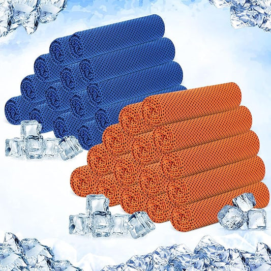Hosuly 30 Pack Cooling Towels, 40"x12" Ice Breathable Soft Chilly Sweat Rag Microfiber Workout Rags for Gym Cooling Towels for Neck and Face for Yoga Golf Sport Running-FlexoryFit