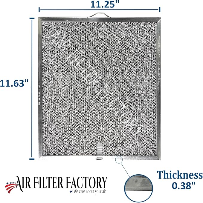 Air Filter Factory Range Hood Filter BPQTF, 99010317, QT2000, WA6500, WA65F, S99010317 Replacement For Broan Nutone Aluminum Grease Mesh Charcoal Carbon Combo Filter 11-1/4" X 11-5/8" X 3/8" 2-Pack