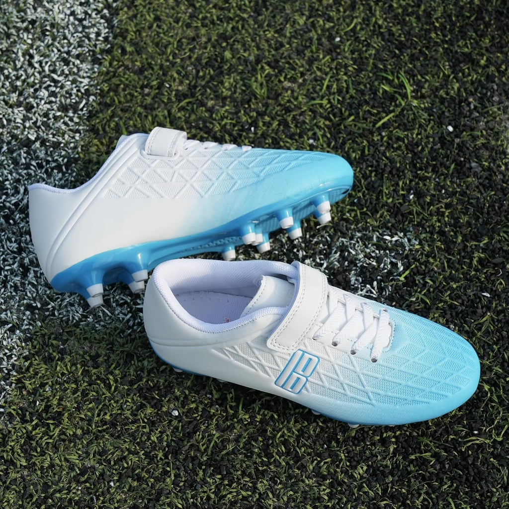brooman Kids Firm Ground Soccer Cleats Boys Girls Football Cleats with Soccer Socks