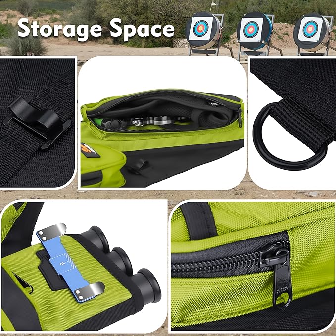 SUNYA Archery Hip Quiver for Arrows. Includes 3 Tubes Arrow Holder, Accessories Pockets and Waist Belt. Fit for Compound and Recurve Bow Practice.
