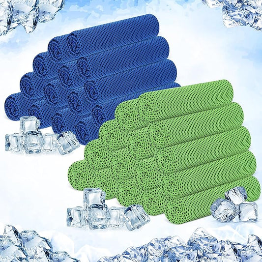 Hosuly 30 Pack Cooling Towels, 40"x12" Ice Breathable Soft Chilly Sweat Rag Microfiber Workout Rags for Gym Cooling Towels for Neck and Face for Yoga Golf Sport Running-FlexoryFit