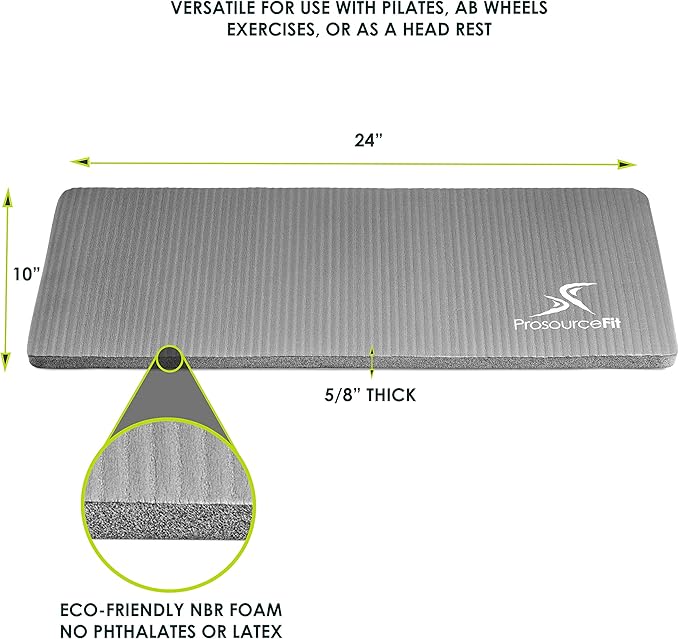 ProsourceFit Extra Thick Yoga Knee Pad and Elbow Cushion 15mm (5/8”) Fits Standard Mats for Pain Free Joints in Yoga, Pilates, Floor Workouts-FlexoryFit