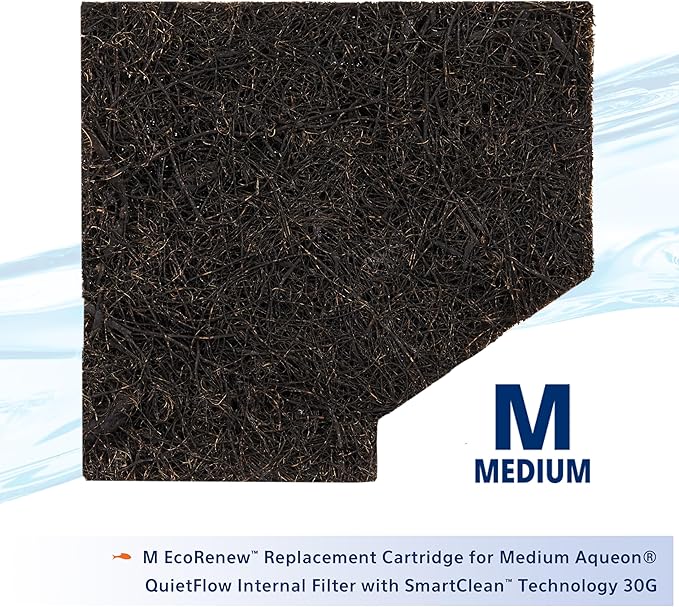 Aqueon Aquarium Fish Tank EcoRenew Filter Cartridge, Medium 15 pack